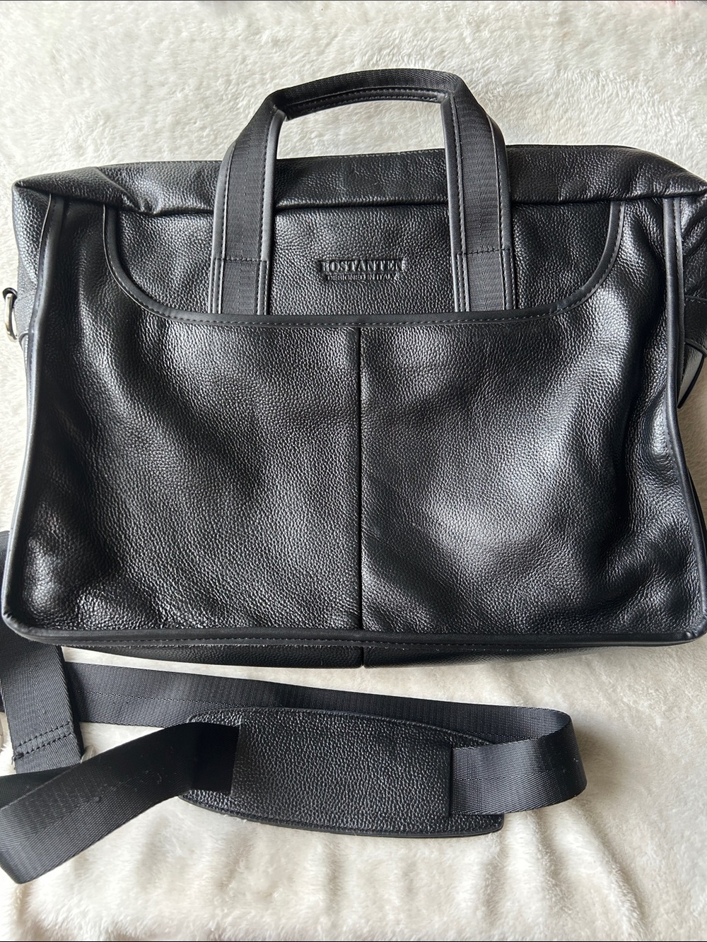 Bostanten black leather pebbled- Men’s Professional Laptop briefcase